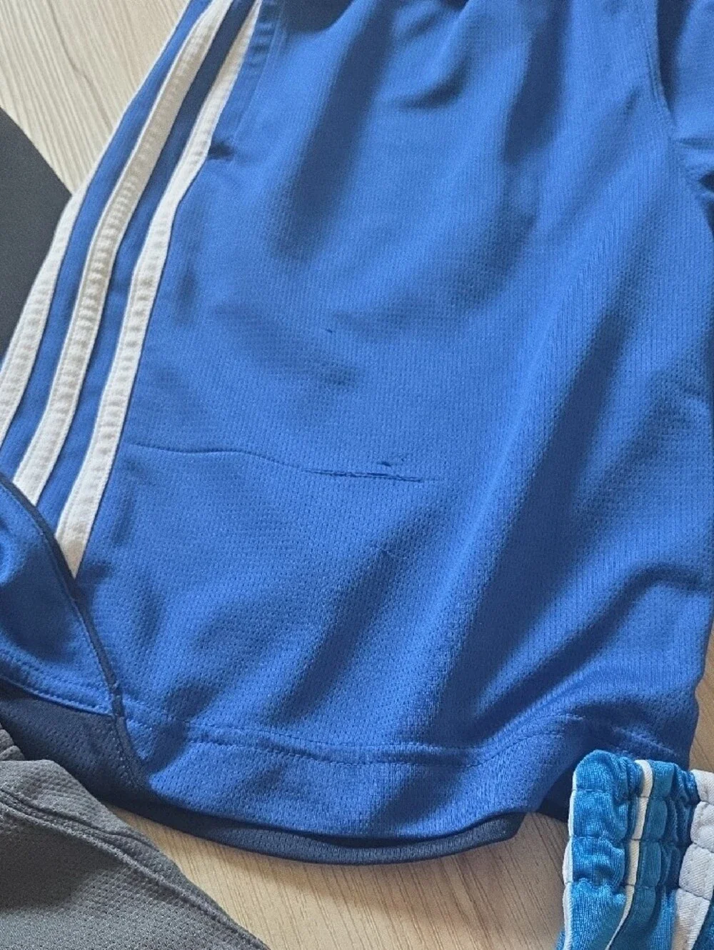 adidas, Nike, Puma Black, Grey, Blue Athletic Shorts with White Logo